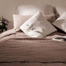 Dusty Rose Linen Duvet Cover Organic Bedding - thumbnail 3