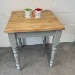 76cm Square Pine Bistro Table, Small Space Saving Caf?? Dining Furniture Hand Painted & Oiled - thumbnail 3