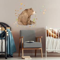 Bear Wall Decal, Plastic-Free Forest Friends Kids Room Wall Stickers - thumbnail 2