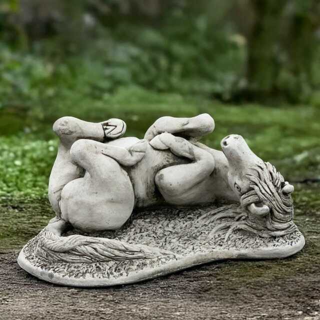 Large Playful Horse Statue Concrete Sculpture Stone Rolling Figurine Cement Pet Ornament Animal Decoration Horse Lover Gift - image 1