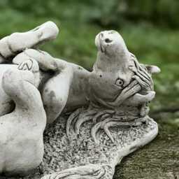 Large Playful Horse Statue Concrete Sculpture Stone Rolling Figurine Cement Pet Ornament Animal Decoration Horse Lover Gift - thumbnail 3