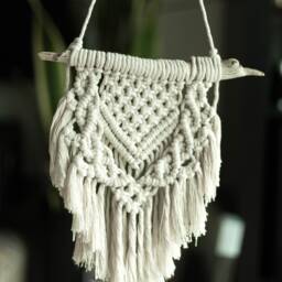 Small Bohemian Macrame Driftwood Wall Hanging - thumbnail 3