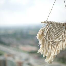 Small Bohemian Macrame Driftwood Wall Hanging - thumbnail 2
