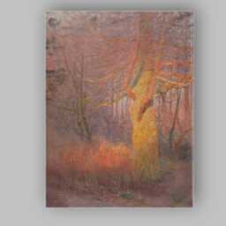Autumn Woodland Tree Trunk Textured Impressionist Forest Scene Canvas Wall Art Print Decor Picture Ready To Hang - thumbnail 1
