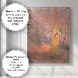 Autumn Woodland Tree Trunk Textured Impressionist Forest Scene Canvas Wall Art Print Decor Picture Ready To Hang - thumbnail 3