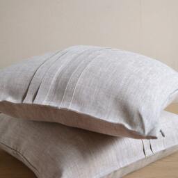 Natural Pillow Case Linen Cover Tan Cushion With Folds Decorative Beige Eco Friendly Pillows Throw - thumbnail 3