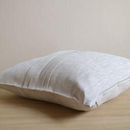 Natural Pillow Case Linen Cover Tan Cushion With Folds Decorative Beige Eco Friendly Pillows Throw - thumbnail 2