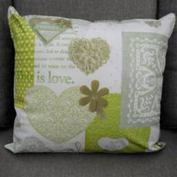Outdoor Cushion Made Of Oilcloth - Trendy Home, Garden & Lounge Decoration Pattern Hearts Green in Three Different Sizes - thumbnail 2