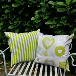 Outdoor Cushion Made Of Oilcloth - Trendy Home, Garden & Lounge Decoration Pattern Hearts Green in Three Different Sizes - thumbnail 3