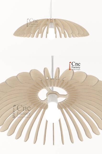 Madrid Pendant Lamp Template - Elegant Wooden Light Design For Laser & Cnc Cutting - image 1