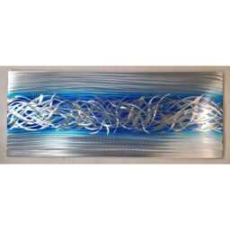 Charged. Abstract Metal Wall Art, Blue & Silver Home Decor Indoor/Outdoor - thumbnail 3