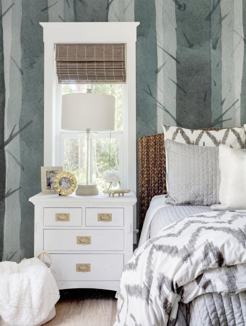 Foggy Forest Removable Wallpaper, Wall Mural, Covering, Decor, Peel & Stick, Repositionable, Reusable, Nursery #60 - image 1