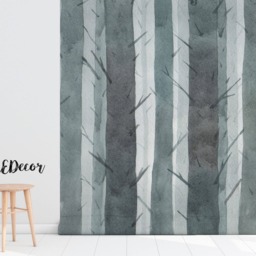Foggy Forest Removable Wallpaper, Wall Mural, Covering, Decor, Peel & Stick, Repositionable, Reusable, Nursery #60 - thumbnail 2