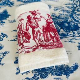 Toile D'jouy Towel French Country Bath Decor