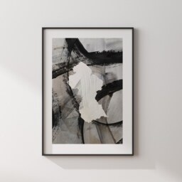 Guyana Map - Black & Grey Abstract Painting Of Wall Art Print Caribbean Traval Poster - thumbnail 3