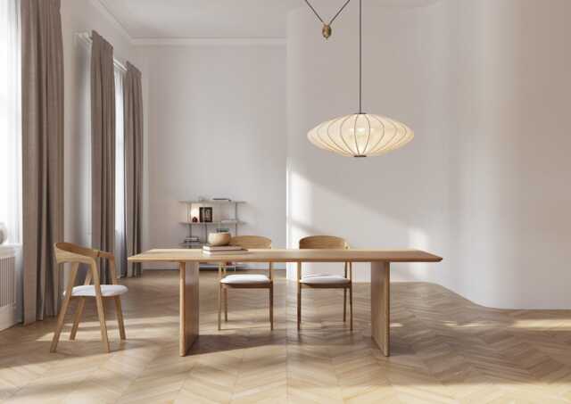 Hardwood Solid Oak Dining Table With Wooden Legs Clar 036 - image 1
