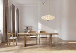 Hardwood Solid Oak Dining Table With Wooden Legs Clar 036 - thumbnail 1