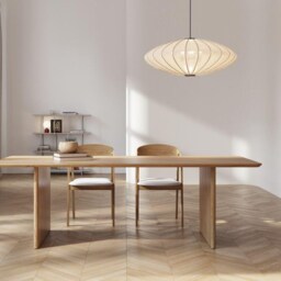 Hardwood Solid Oak Dining Table With Wooden Legs Clar 036 - thumbnail 2