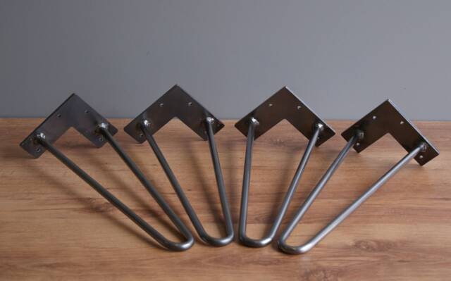 Heavy Duty Hairpin Legs 12 Mm - 1/2 Inch/2 Rod All Sizes - Diy, Coffee Table, Bench - Set Of 4 Pieces - image 1