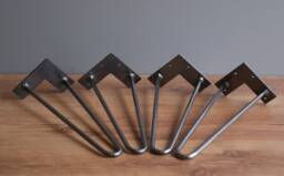 Heavy Duty Hairpin Legs 12 Mm - 1/2 Inch/2 Rod All Sizes - Diy, Coffee Table, Bench - Set Of 4 Pieces - thumbnail 1
