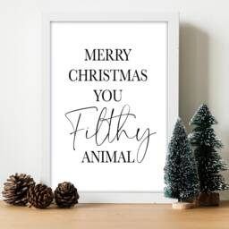 Merry Christmas You Filthy Animal Print - Holiday Home Decor - thumbnail 2