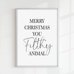 Merry Christmas You Filthy Animal Print - Holiday Home Decor - thumbnail 3