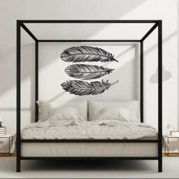 Set Of 3 Feathers Wall Decal Bohemian Bedroom Decor #111 - thumbnail 3