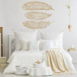 Set Of 3 Feathers Wall Decal Bohemian Bedroom Decor #111 - thumbnail 1