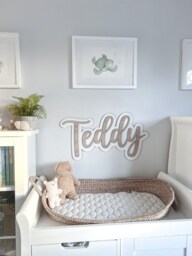 Personalised Name Wall Art - Boys Girls Room Sign Wooden Nursery Scandi Decor Bedroom - thumbnail 1