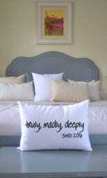 Personalized Pillow, Cotton Anniversary, 2nd Dating Kneeling Pillow, Engagement Gift, Fiance - thumbnail 1