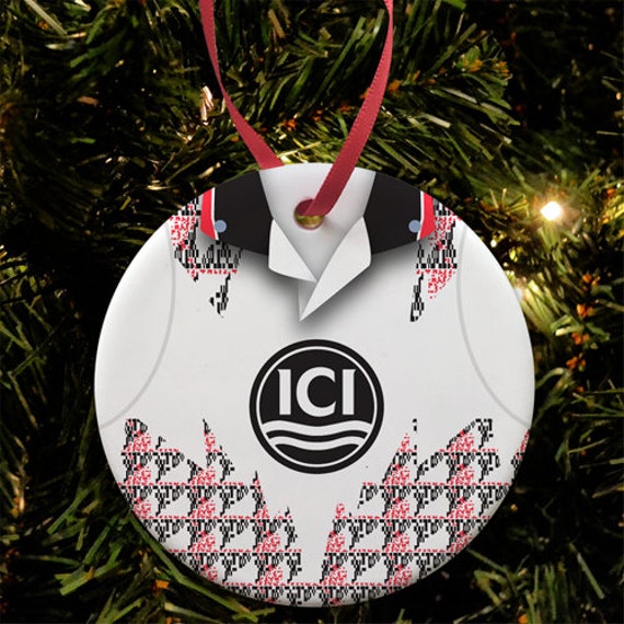 Middlesbrough Away 1992 Retro Shirt Kit Christmas Tree Decoration Bauble Flat Ceramic Great Gift