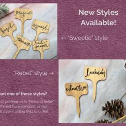 Custom Garden Markers Hand Lettered Herb Labels Bamboo Plant Marker & Cheese - Singles - thumbnail 4