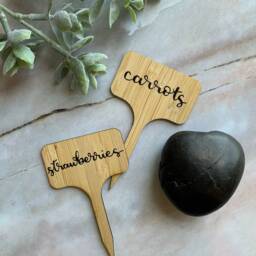Custom Garden Markers Hand Lettered Herb Labels Bamboo Plant Marker & Cheese - Singles - thumbnail 3