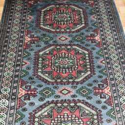 3x6 Gray Color Bokhara Rug - 0.90x1.85 Bedroom Luxury Area Turkish Fine Quality Afghan - thumbnail 3
