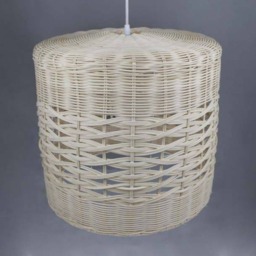 Handwoven Rattan Pendant Light, Farmhouse Chandelier - 15.7x14.5 Inches - thumbnail 3