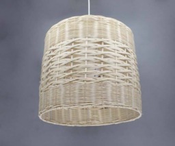 Handwoven Rattan Pendant Light, Farmhouse Chandelier - 15.7x14.5 Inches