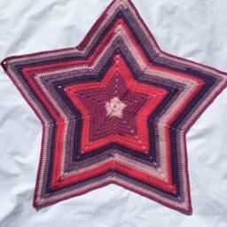 star Baby Blanket, Pink & Purple Crochet, Ideal New Gift - thumbnail 2