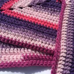 star Baby Blanket, Pink & Purple Crochet, Ideal New Gift - thumbnail 4
