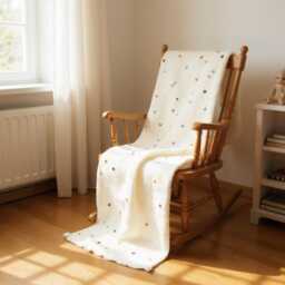 Cream Polka Dot Knit Blanket - Soft Cotton Baby Boho Throw Cozy Sofa Snuggle Modern Nursery Decor - thumbnail 2