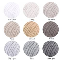 Handmade Crochet Round Rug Neutral Scandinavian Cotton Rug - thumbnail 2