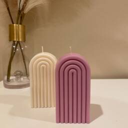 Rainbow Arch Candle - Minimalist Home Decor Modern Aesthetic Boho Decorative Handmade Gift For Her Neutral - thumbnail 2