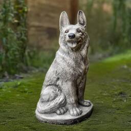 Large German Shepherd Sculpture Stone Memorial Dog Statue Cement Figurine Outdoor Pet Decoration Dog Lover Gift Yard Ornament - thumbnail 2