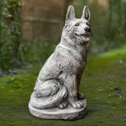 Large German Shepherd Sculpture Stone Memorial Dog Statue Cement Figurine Outdoor Pet Decoration Dog Lover Gift Yard Ornament - thumbnail 1