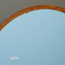 Black Round Mirror Circle Art Deco Cabinet Wall Loft Hanging Large Valensia - thumbnail 4
