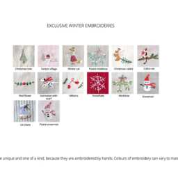 Hand Embroidered Linen Christmas Pillowcase Holiday Decor - thumbnail 4