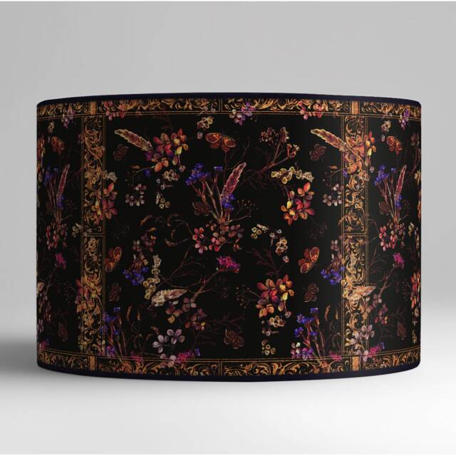 Vintage Floral Lampshade, Retro Table Lamp Shade, Handmade Paper Lampshade - image 1