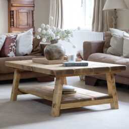 Handcrafted Rustic Fleetwood Coffee Table With Shelf - Ben Simpson Furniture - thumbnail 2