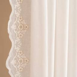 Floral Linen Curtains Double Pinch Pleat, Custom Length - thumbnail 2