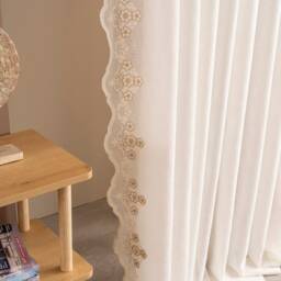 Floral Linen Curtains Double Pinch Pleat, Custom Length - thumbnail 3