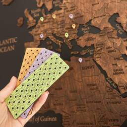 Wood Map Of The World, Push Pin Cork World Map, Decor Wall Art, Travel Apartment Decor, 5Th Anniversary Gift - thumbnail 3